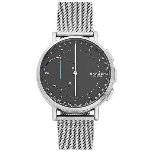 Image of Skagen Connected Signatur hybrid smartwatch mat rustfri stål quartz med tre visere herre ur, model SKT1113